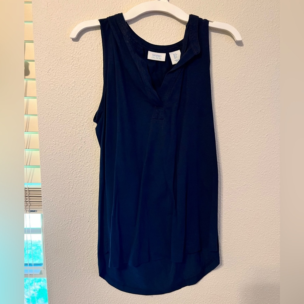 Blue v neck blouse